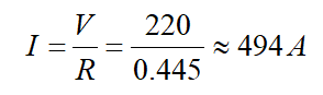 Formula for calculating the current carrying capacity of copper cables